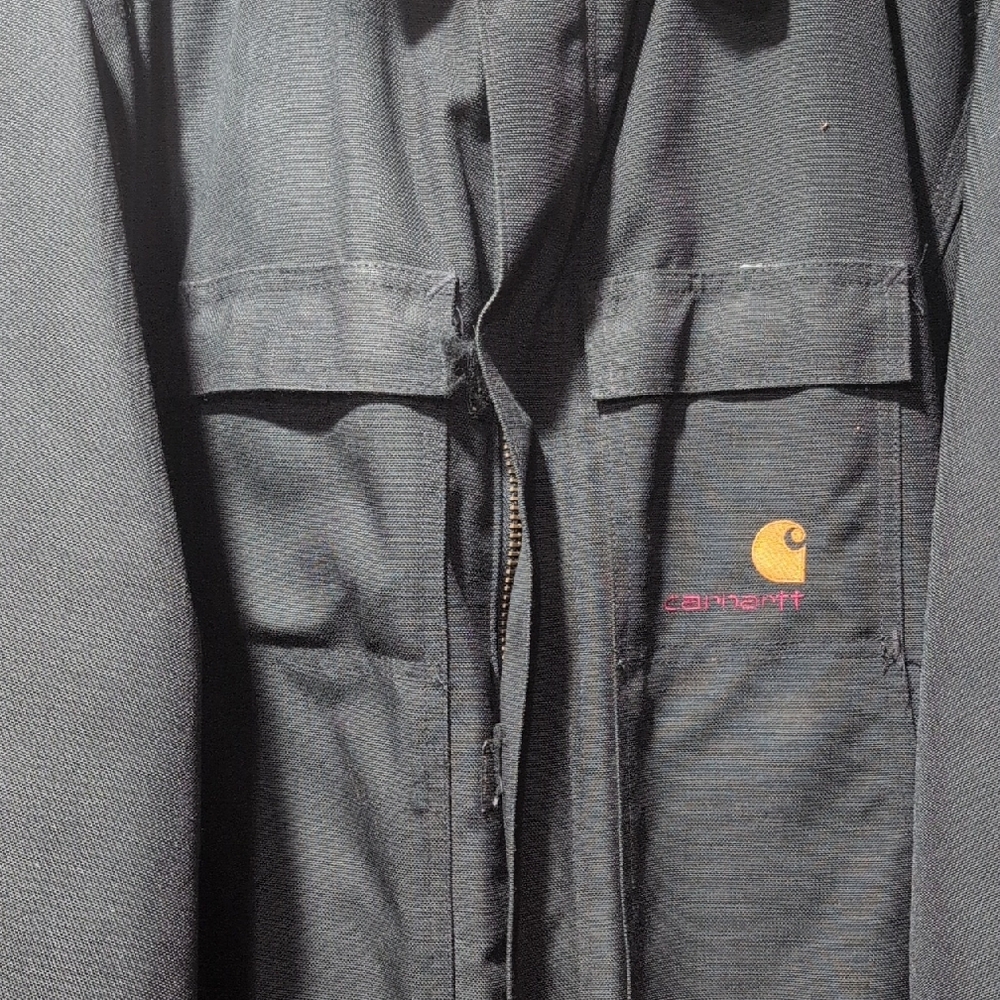 Carhartt Men's Dark Gray Jacket with Brown Collar - Picture 4 of 8